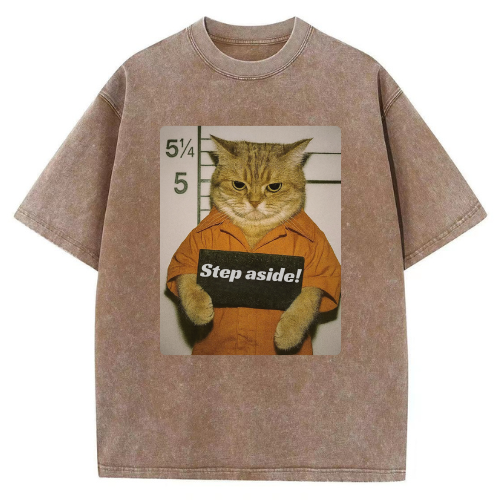 Step Aside Cat Washed T-shirt - Image 3