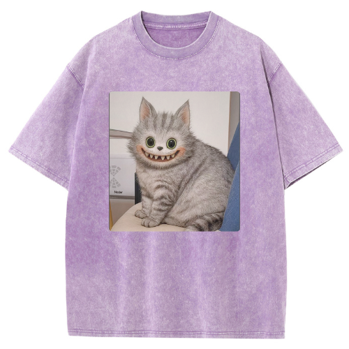 LaBuBu Cat Washed T-shirt - Image 5