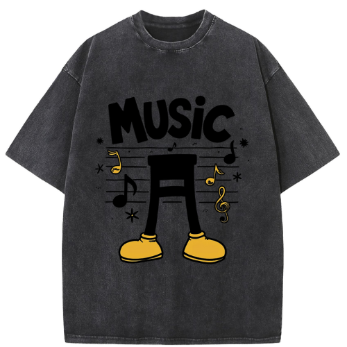 Music Moves Washed T-Shirt - Image 2