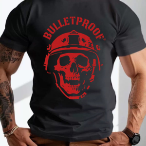 Bulletproof Skull with Helmet T-Shirt